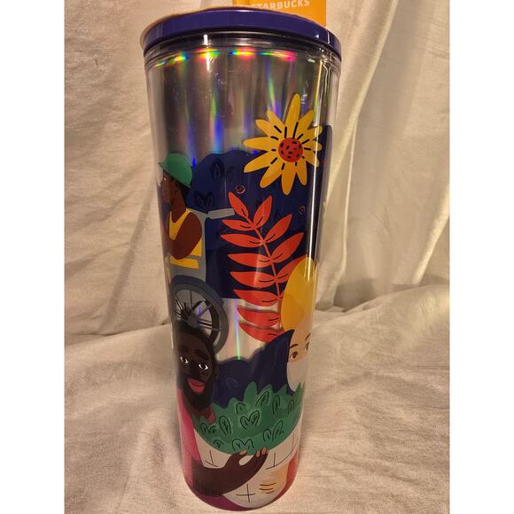 Starbucks 2024 Ananya Rao-Middleton Collection Holographic Cold Tumbler 24 oz. - Picture 2 of 5